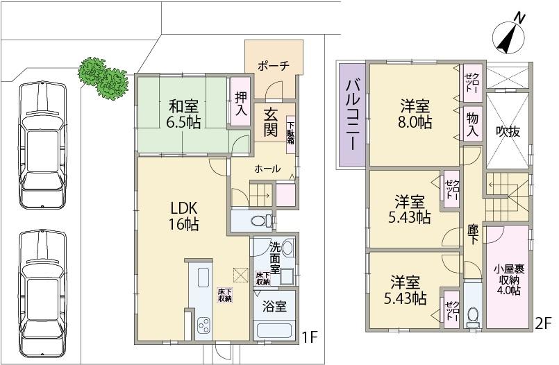Floor plan. 28.8 million yen, 4LDK, Land area 142.1 sq m , Building area 101.02 sq m