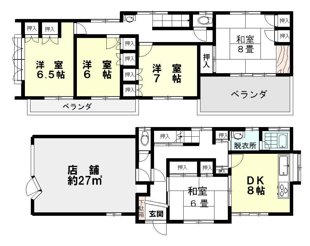 Floor plan. 25 million yen, 5DK, Land area 165.29 sq m , Building area 143.31 sq m