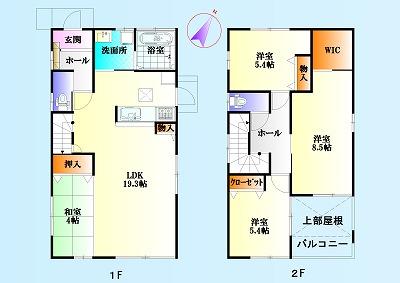 Floor plan. 27.6 million yen, 4LDK, Land area 146.88 sq m , I hope if there is a building area of ​​101.85 sq m back door ~ In a lot of wife is called! ? This time mainly think of housework flow line, (^_^) I was I set up a back door at the standard /  In a small back door with the property, It is a rare property (^_^) /