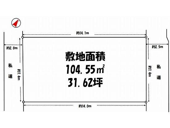 Compartment figure. Land price 8.04 million yen, Land area 104.55 sq m