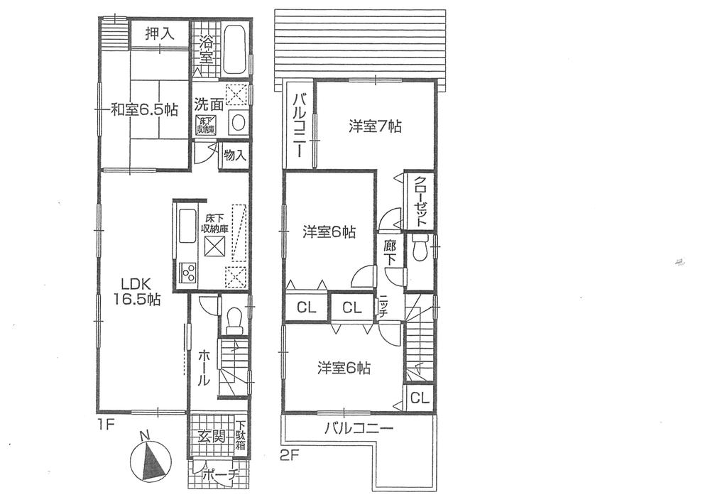 Floor plan. 28,300,000 yen, 4LDK, Land area 116.11 sq m , Building area 97.2 sq m