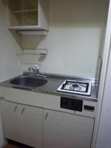Kitchen. It comes with a 1-burner stove