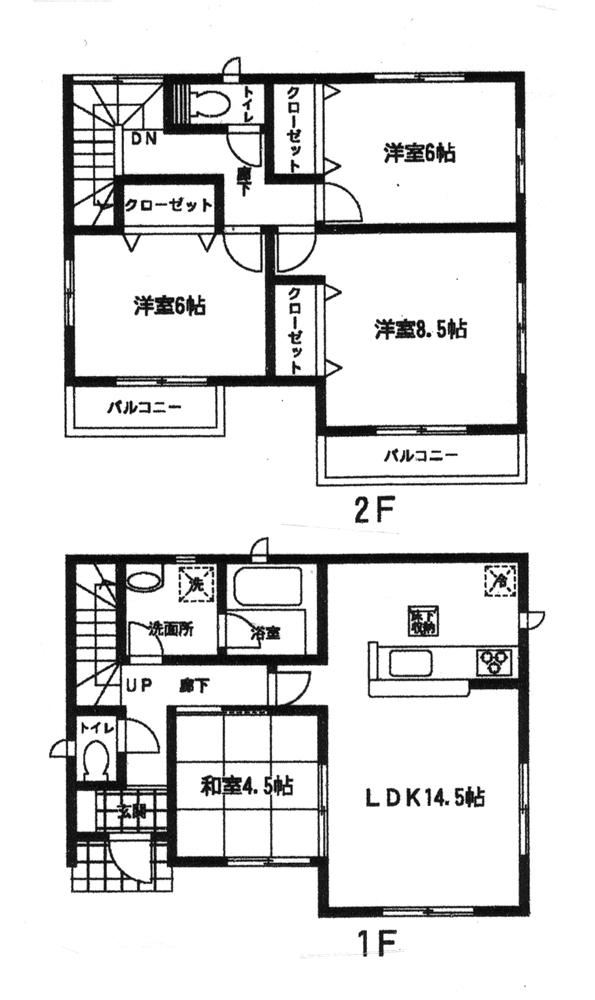 Floor plan. (3 Building), Price 15.8 million yen, 4LDK, Land area 165.78 sq m , Building area 93.15 sq m