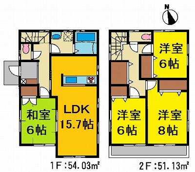 Floor plan. 26,480,000 yen, 4LDK, Land area 169.37 sq m , Building area 105.16 sq m