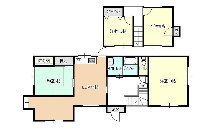 Floor plan. 18,800,000 yen, 4LDK, Land area 162.97 sq m , It is the large house building area 97.7 sq m 1 floor
