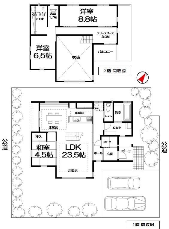 Floor plan. 54,700,000 yen, 3LDK + S (storeroom), Land area 220.91 sq m , Building area 114.22 sq m