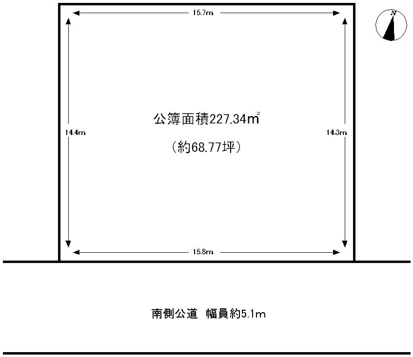 Compartment figure. Land price 16.8 million yen, Land area 227.34 sq m