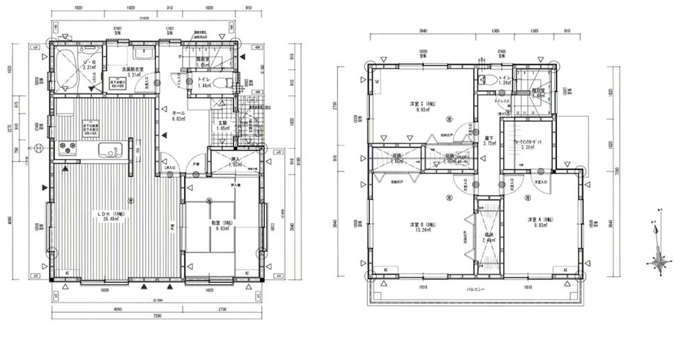 Floor plan. (No. 3 locations), Price 25,480,000 yen, 4LDK, Land area 210.45 sq m , Building area 105.99 sq m