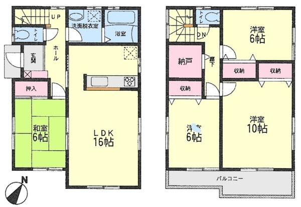 Floor plan. 28,980,000 yen, 4LDK, Land area 165.53 sq m , Building area 106.82 sq m