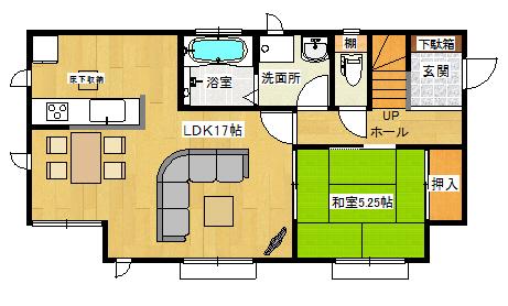 Floor plan. 29,800,000 yen, 4LDK, Land area 143.82 sq m , Building area 98.53 sq m wide LDK17 Pledge!