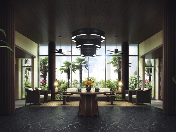 Buildings and facilities. Lounge, such as the summer resort of the hotel. (Rendering)