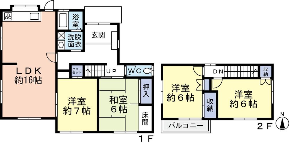 Floor plan. 22,800,000 yen, 4LDK, Land area 188.26 sq m , Building area 94.8 sq m