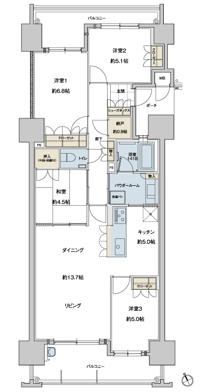 Floor: 4LDK, the area occupied: 89.8 sq m, Price: 28,679,461 yen ~ 32,485,176 yen