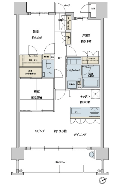 Floor: 3LDK, occupied area: 74.94 sq m, Price: 25,013,565 yen