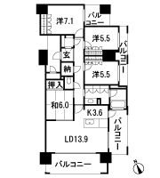 Floor: 4LDK, occupied area: 99.89 sq m, Price: 35,031,515 yen ・ 36,060,086 yen