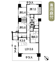 Floor: 4LDK, the area occupied: 96.8 sq m, Price: 35,656,347 yen