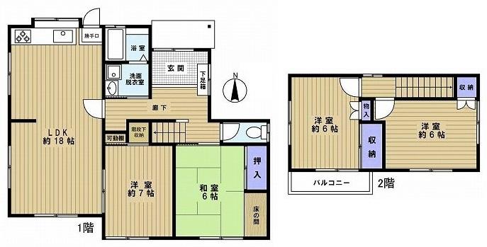 Floor plan. 21,800,000 yen, 4LDK, Land area 188.26 sq m , Building area 94.8 sq m