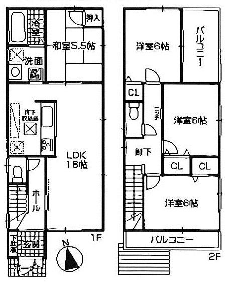 Floor plan. (3 Building), Price 28.8 million yen, 4LDK, Land area 115.26 sq m , Building area 94.36 sq m