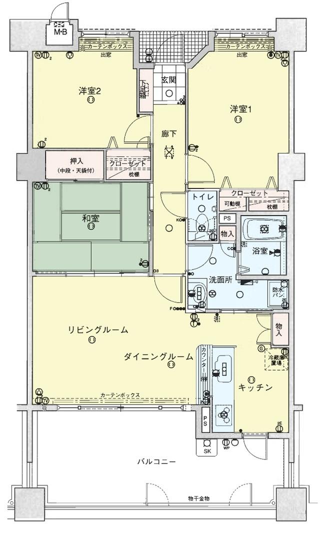 Floor plan. 3LDK, Price 14.9 million yen, Occupied area 78.47 sq m , Balcony area 21.13 sq m 2WAY of ease of use is a good floor plan.
