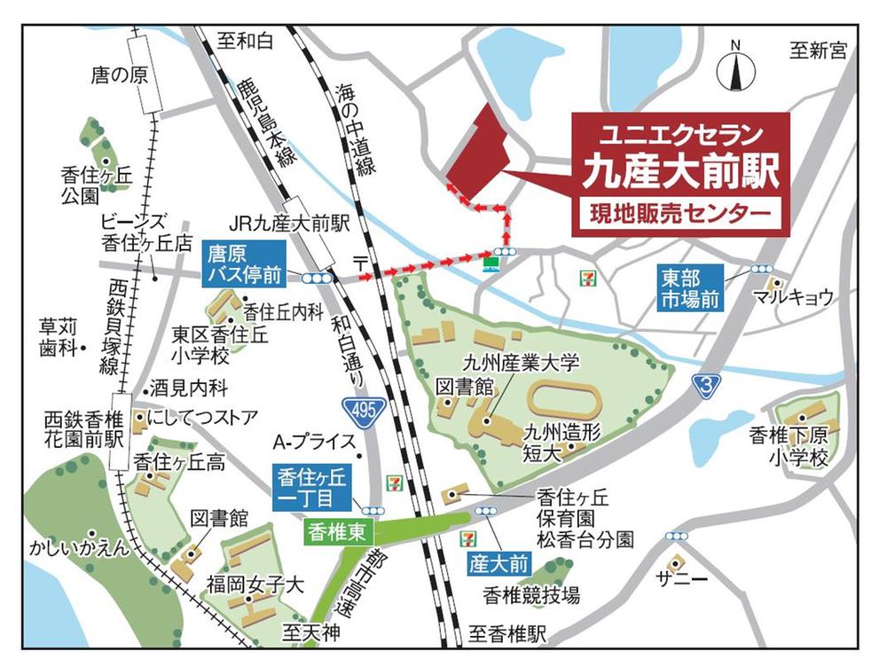 Local guide map. FamilyMart is the mark.
