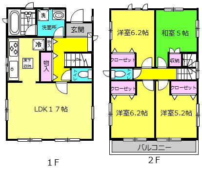 Floor plan. 23.8 million yen, 4LDK, Land area 135.94 sq m , Building area 93.14 sq m Floor