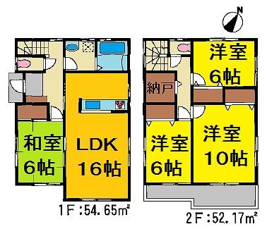 Floor plan. 27,980,000 yen, 4LDK + S (storeroom), Land area 165.53 sq m , Building area 106.82 sq m