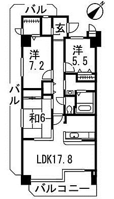 Floor plan. 3LDK, Price 22,400,000 yen, Occupied area 86.63 sq m , Balcony area 24.94 sq m