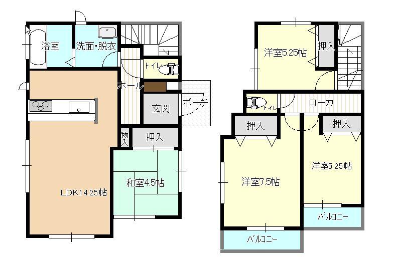Floor plan. 30,800,000 yen, 4LDK, Land area 112.34 sq m , Building area 86.64 sq m   ☆ 4LDK ☆
