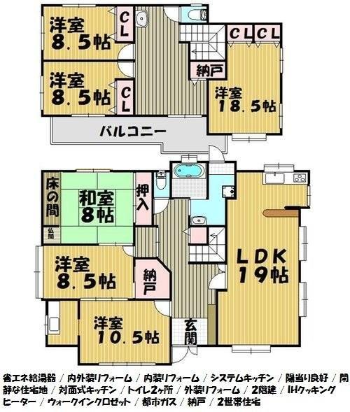 Floor plan. 39,800,000 yen, 6LDK + S (storeroom), Land area 528.86 sq m , Building area 221.51 sq m