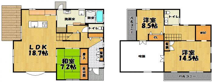 Floor plan. 61 million yen, 3LDK, Land area 292.88 sq m , Building area 145 sq m