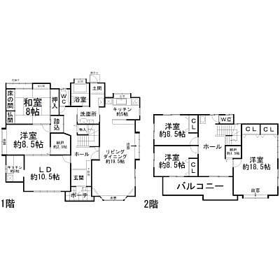 Floor plan. 39,800,000 yen, 6LDK, Land area 528.86 sq m , Building area 221.51 sq m Floor