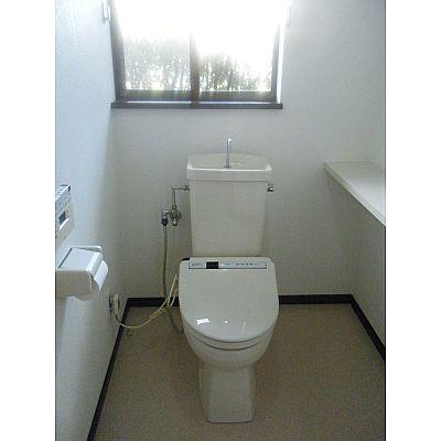 Toilet. Toilet there is a warm water washing toilet seat and shelf! 