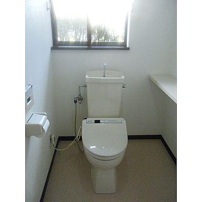 Toilet. Toilet there is a warm water washing toilet seat and shelf!
