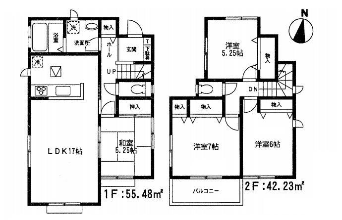 Floor plan. 27,800,000 yen, 4LDK, Land area 140.72 sq m , Building area 97.71 sq m Floor