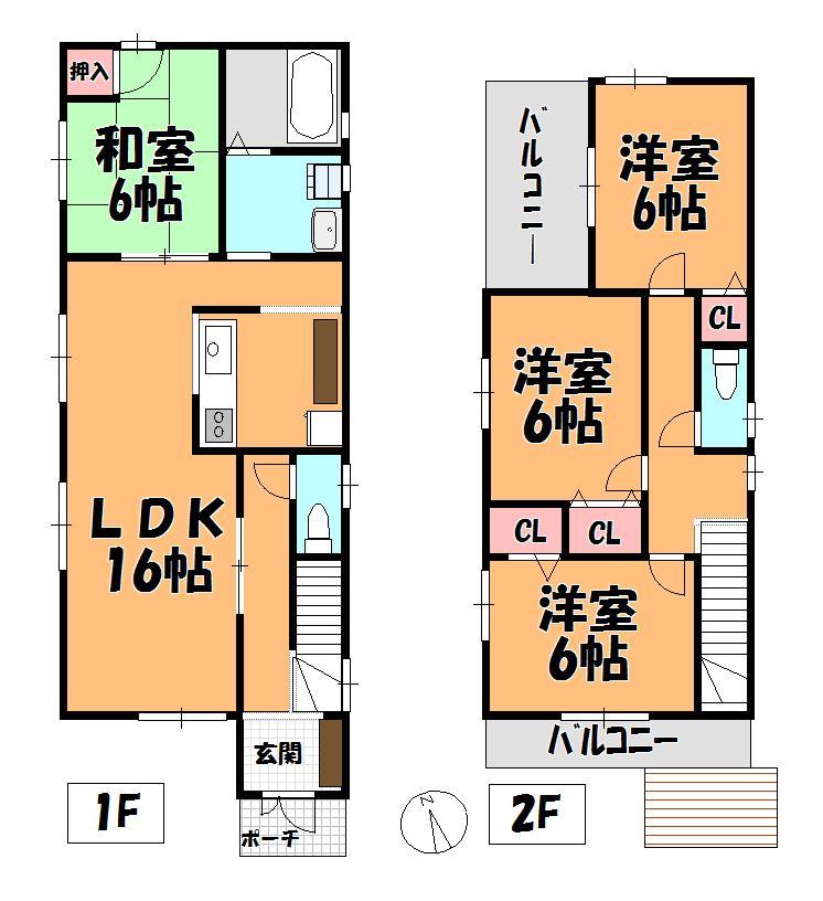 Floor plan. Price 28.8 million yen, 4LDK, Land area 117.22 sq m , Building area 93.15 sq m