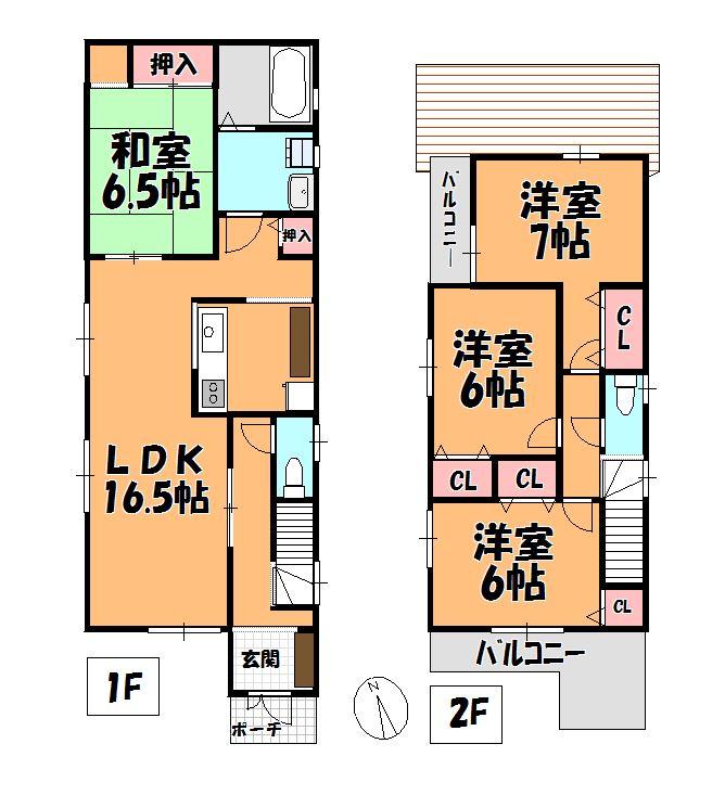Floor plan. Price 28.8 million yen, 4LDK, Land area 116.11 sq m , Building area 97.2 sq m