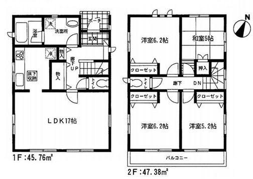 Floor plan. 23.8 million yen, 4LDK, Land area 135.94 sq m , Friendly calm area in the building area 93.14 sq m Parenting.