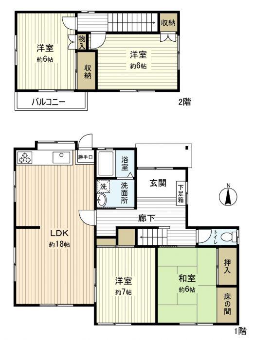 Floor plan. 22,800,000 yen, 4LDK, Land area 188.26 sq m , Building area 94.8 sq m