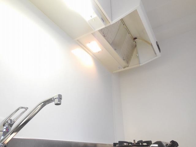 Kitchen. Intense ventilation fan also