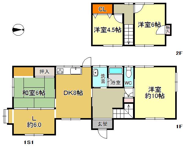 Floor plan. 18,800,000 yen, 4LDK, Land area 162.97 sq m , Building area 97.7 sq m 2013 08 May, Renovation is settled. 