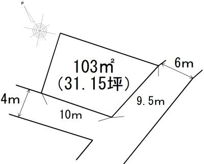 Compartment figure. Land price 1.76 million yen, Land area 103 sq m