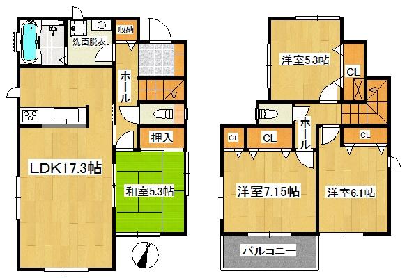 Floor plan. (1 Building), Price 28.8 million yen, 4LDK, Land area 140.72 sq m , Building area 97.71 sq m