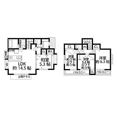 Floor plan. 25,780,000 yen, 4LDK+S, Land area 160.99 sq m , Building area 109.45 sq m