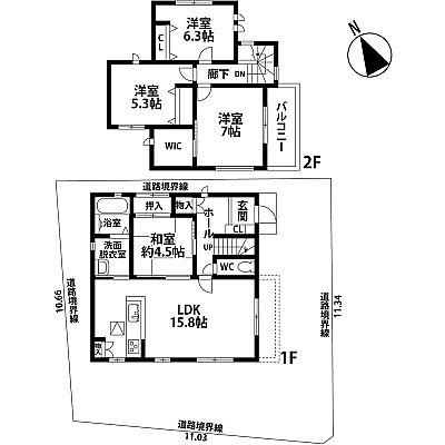 Floor plan. 29,980,000 yen, 4LDK, Land area 132.34 sq m , Building area 92.73 sq m