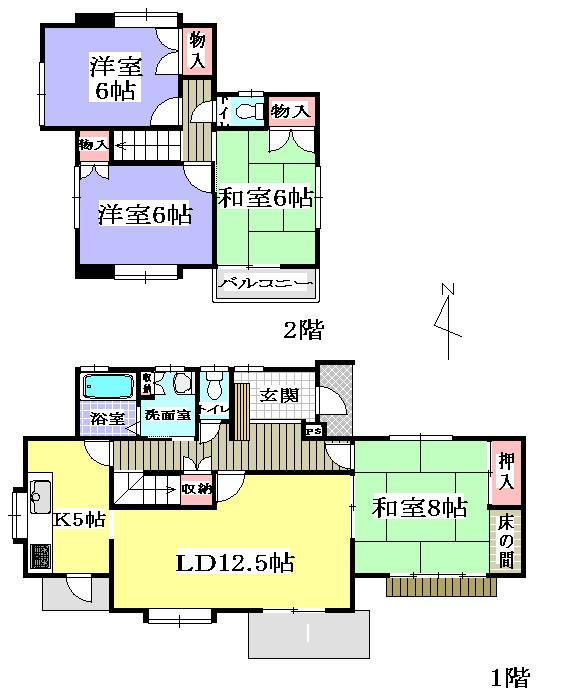 Floor plan. 19,800,000 yen, 4LDK, Land area 222.06 sq m , Building area 102.81 sq m