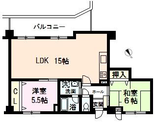 Floor plan. 2LDK, Price 9.7 million yen, Occupied area 60.57 sq m , Balcony area 9.62 sq m