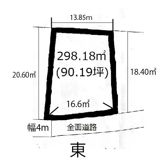 Compartment figure. Land price 12.8 million yen, Land area 298.18 sq m