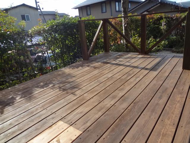 Other. It is up to the wood deck