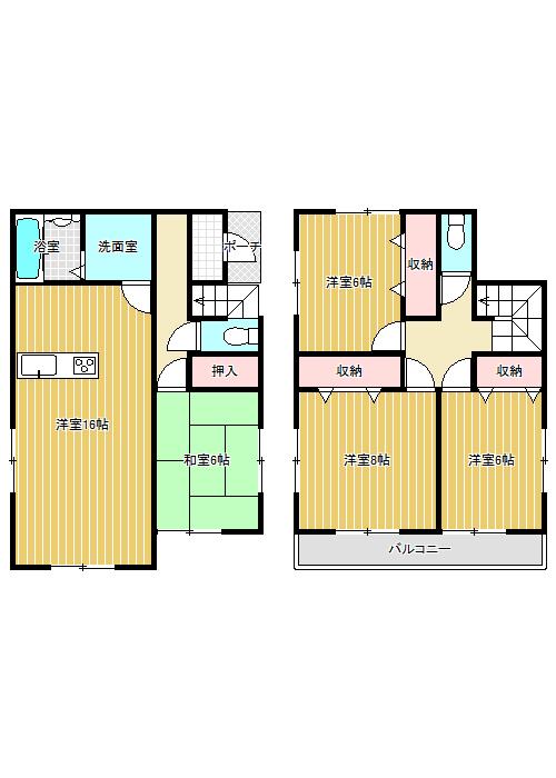 Floor plan. 26,980,000 yen, 4LDK, Land area 166.38 sq m , Building area 102.67 sq m
