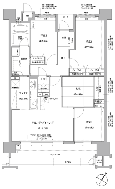 Floor: 4LDK, occupied area: 83.77 sq m, Price: 25.6 million yen ・ 26,400,000 yen